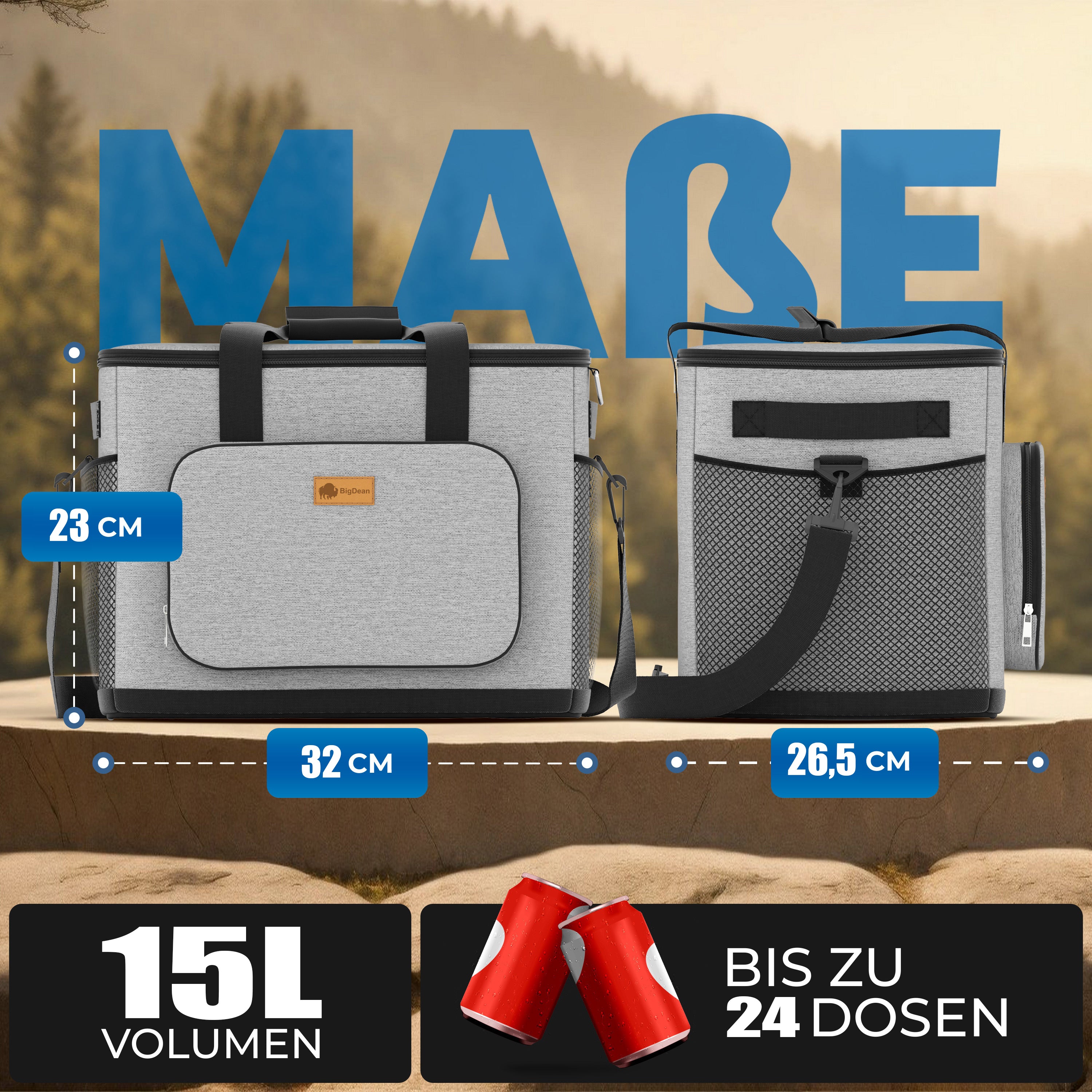 BigDean Küche Kühltasche 15L faltbar isoliert