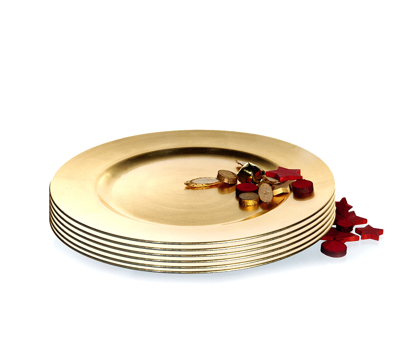BigDean Haushalt Platzteller Gold 33cm Kunststoff 6er Dekoteller