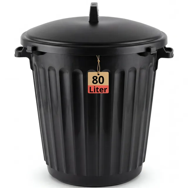 BigDean Haushalt & Alltag Mülltonne 80 Liter mit Deckel