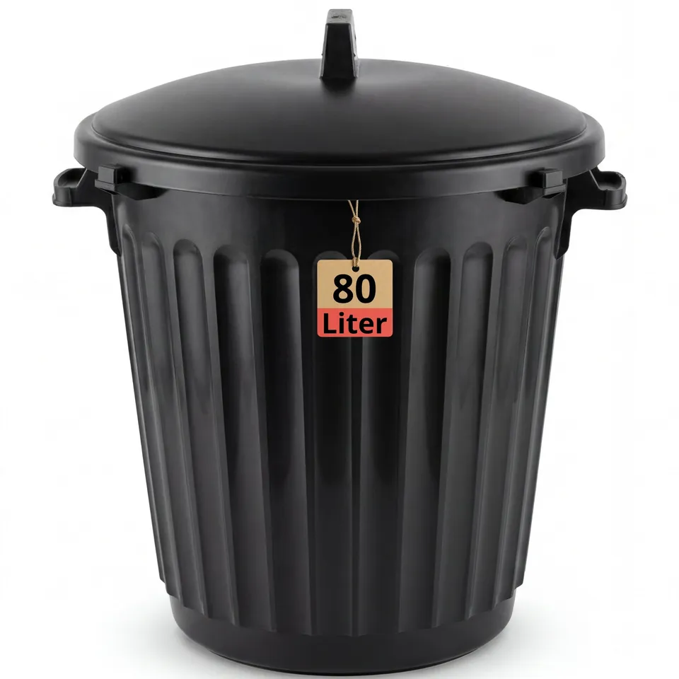 BigDean Haushalt & Alltag Mülltonne 80 Liter mit Deckel