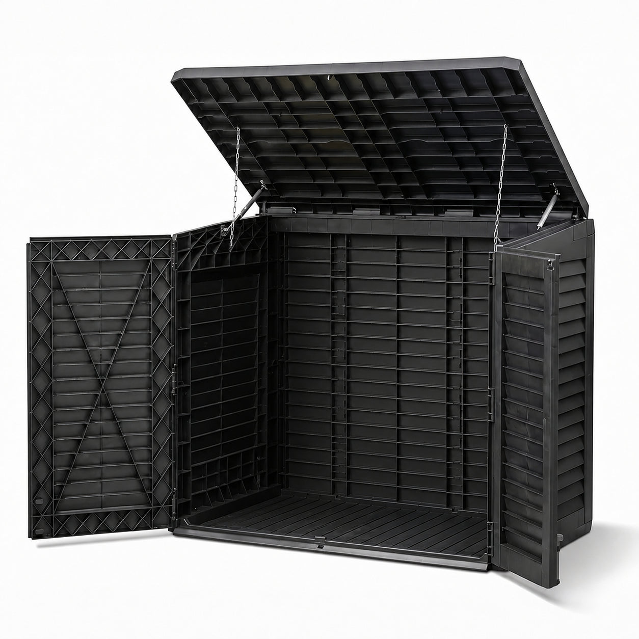 BigDean Haushalt & Alltag Mülltonnenbox 2er Schwarz 950 L