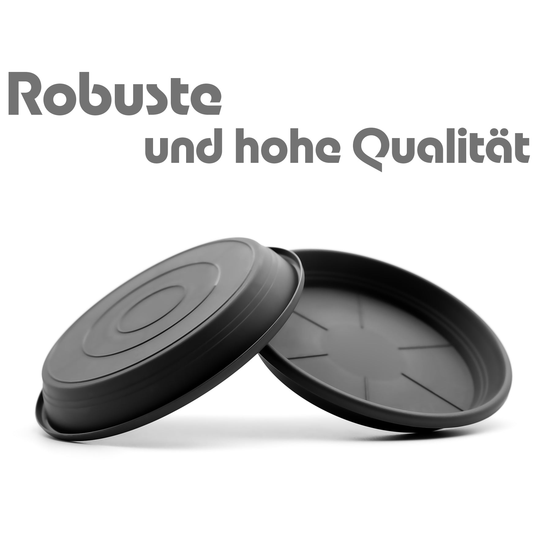 BigDean Blumentopf Untersetzer 24,5cm Anthrazit 10 Stück