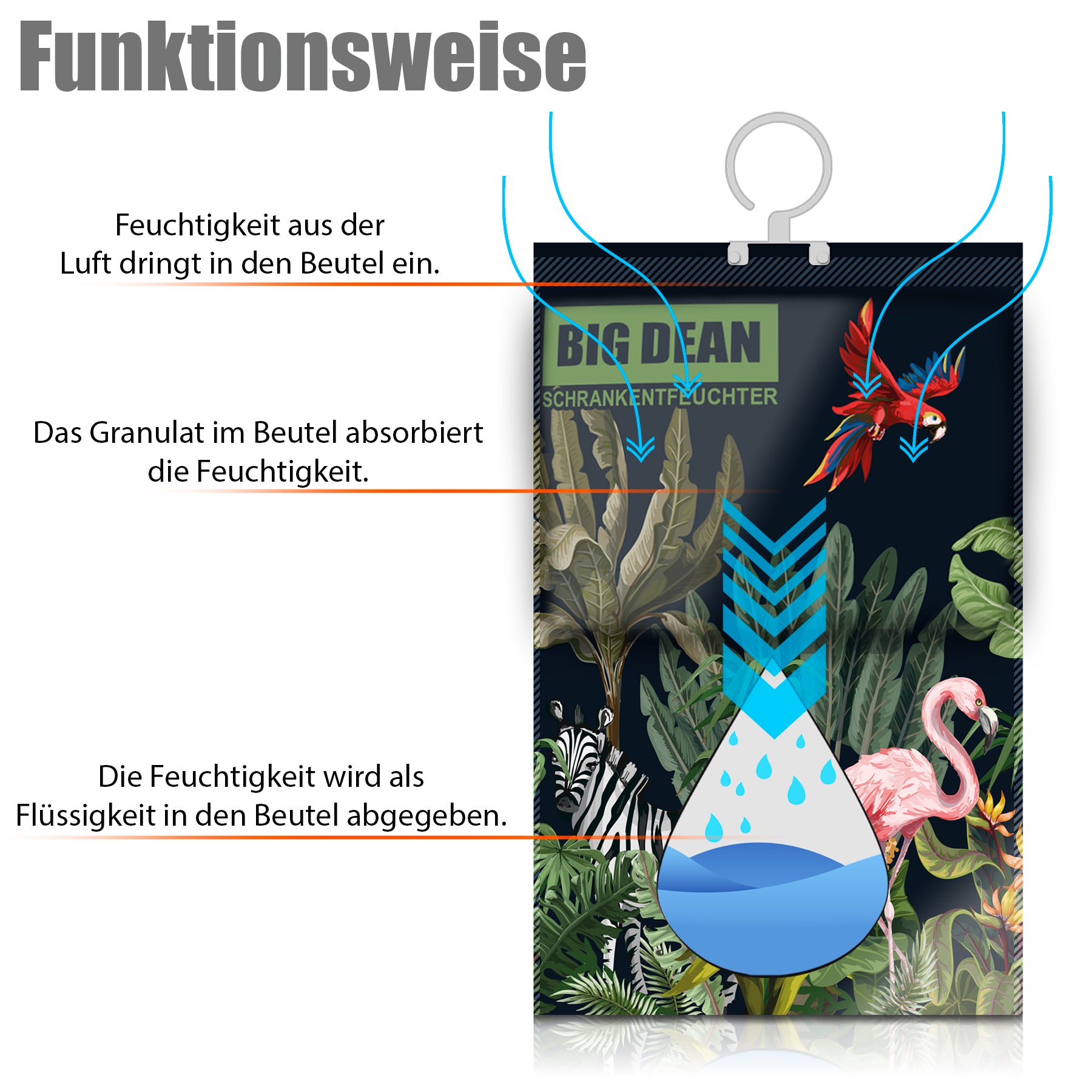BigDean Luftentfeuchter Kleiderschrank XL 450ml 10er Pack
