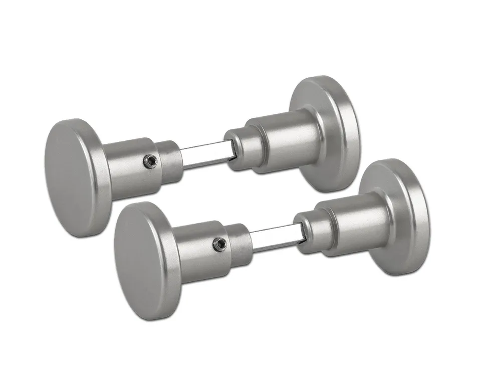 BigDean Türgriffe Aluminium silber 2 Stück Drehknauf