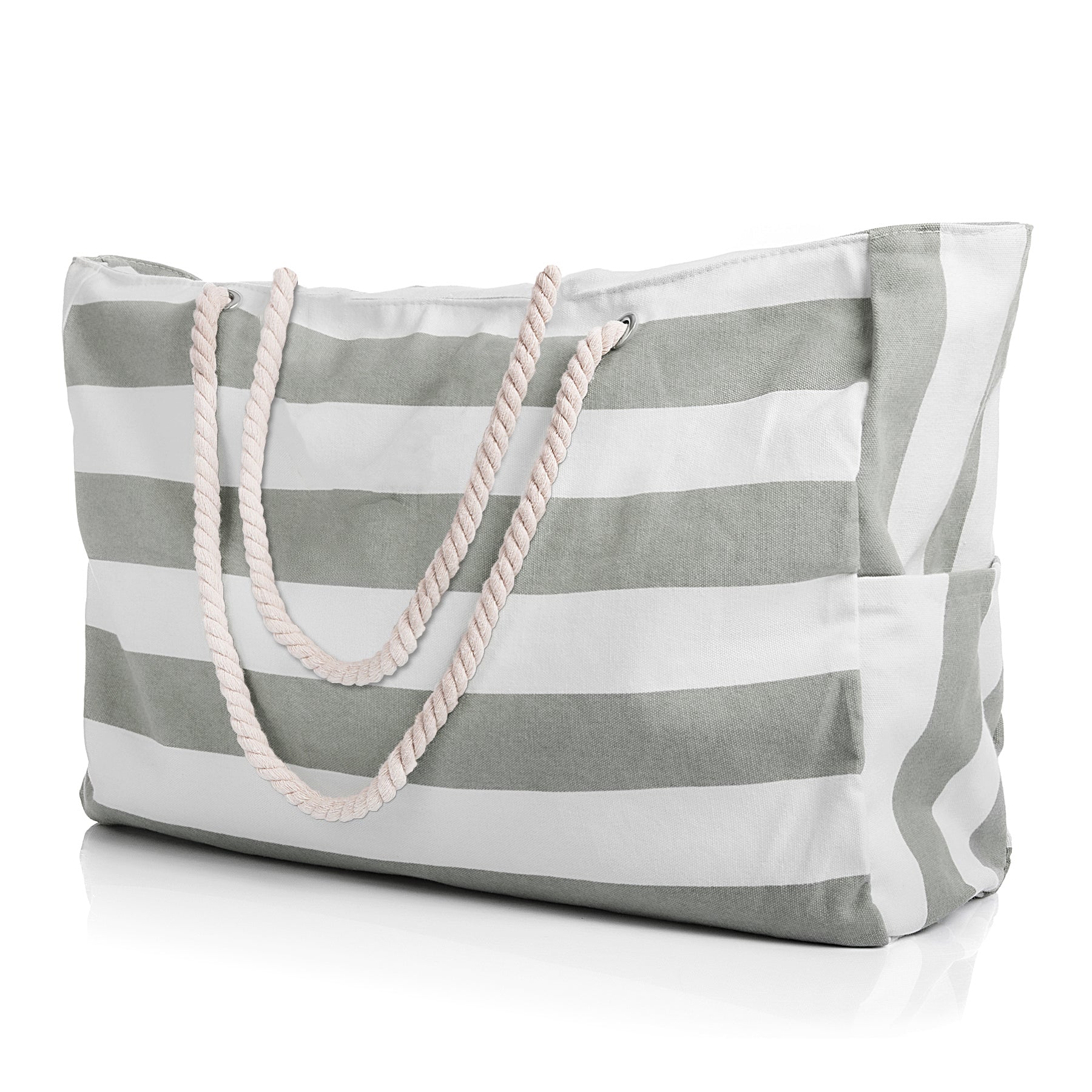BigDean Strandtasche XXL Badetasche mit Reißverschluss 53x38cm