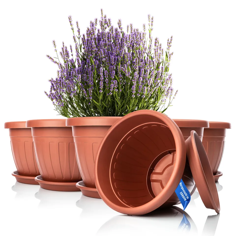 BigDean Garten & Außenbereich Blumentopf 6er Set 40cm Terracotta