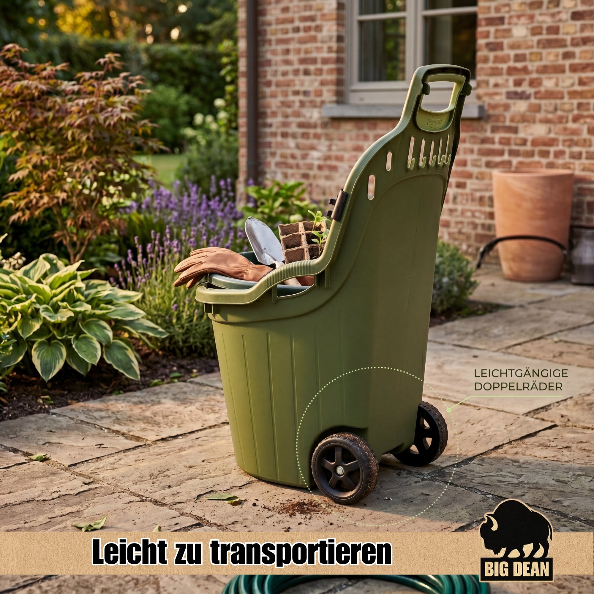 BigDean Garten & Außenbereich Gartentrolley 50L 60kg