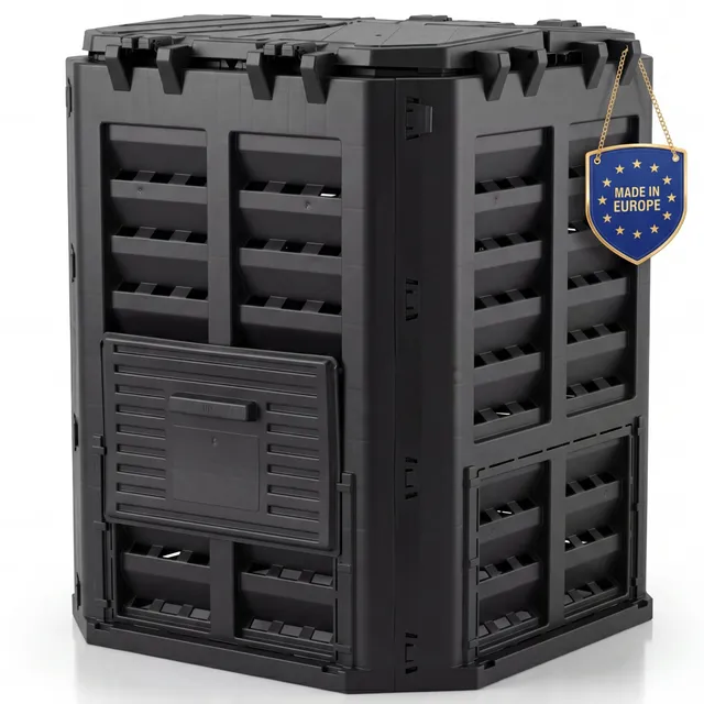 BigDean Garten Komposter 360 Liter schwarz Recyclingkunststoff