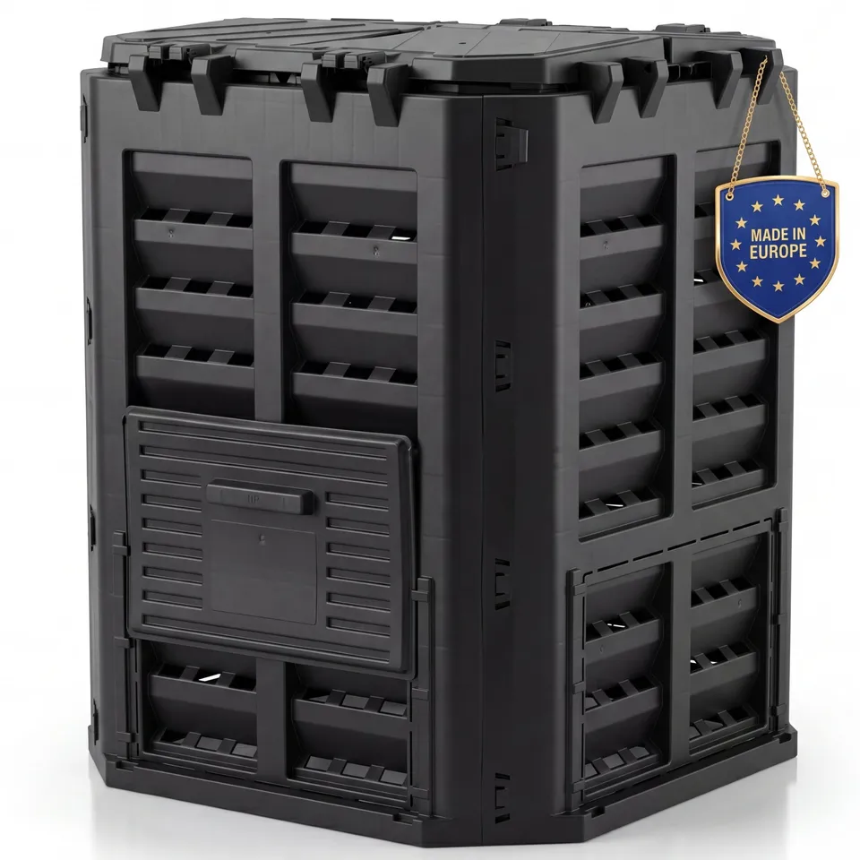 BigDean Garten Komposter 360 Liter schwarz Recyclingkunststoff