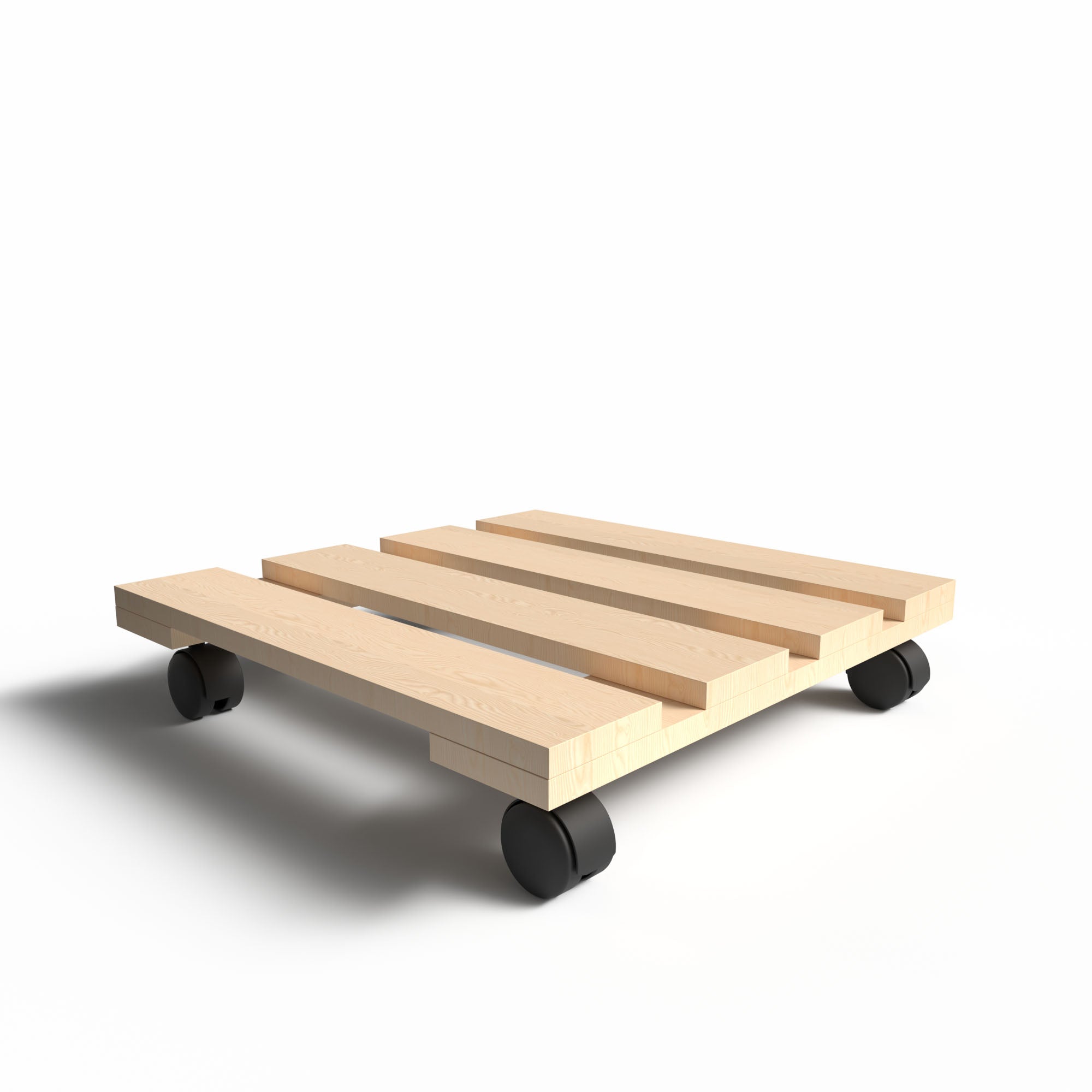 BigDean Pflanzenroller Holz eckig 30cm 120kg