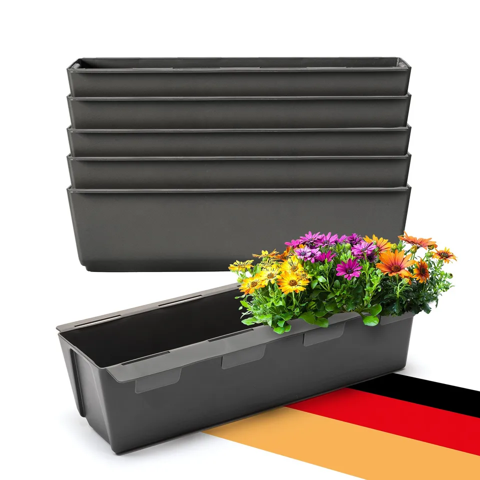 BigDean Garten Paletten Blumenkasten 37 cm anthrazit 6er Set