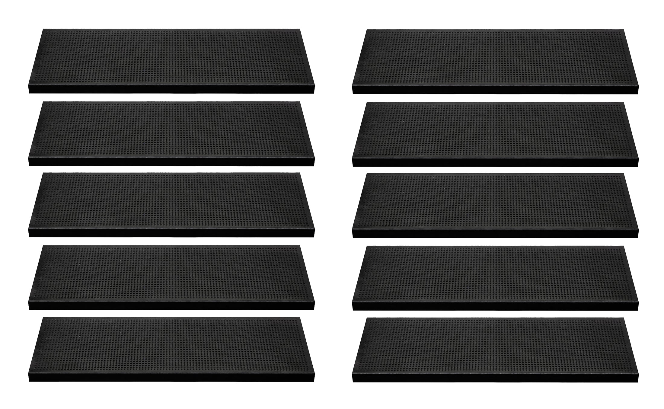 BigDean Stufenmatte Gummi 75x25cm 10er Set schwarz