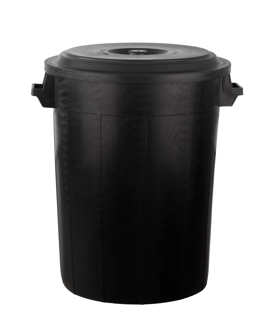 BigDean Universaltonne 100 Liter Tonne Schwarz mit Deckel
