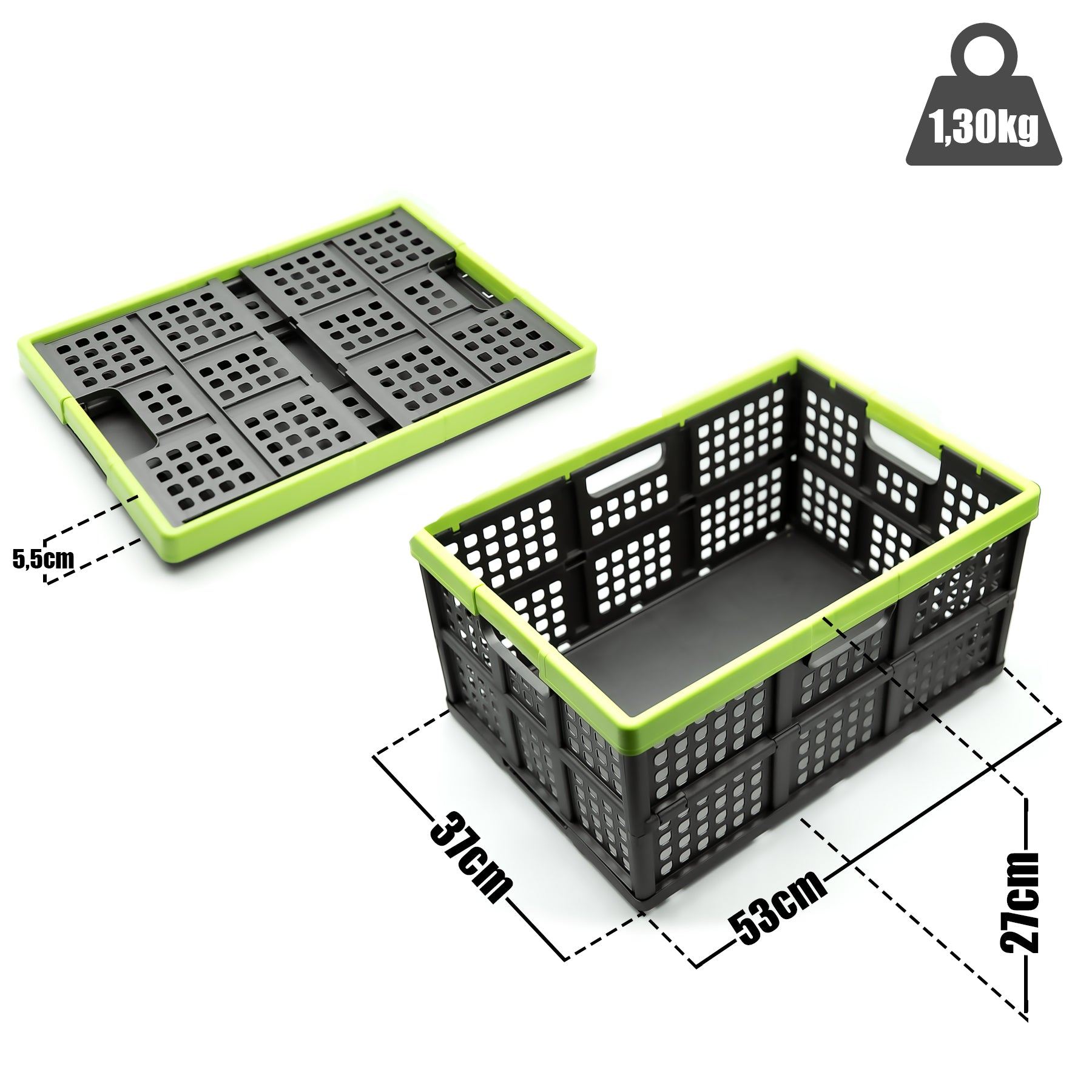 BigDean Klappbox faltbar anthrazit Einkaufskorb stabil