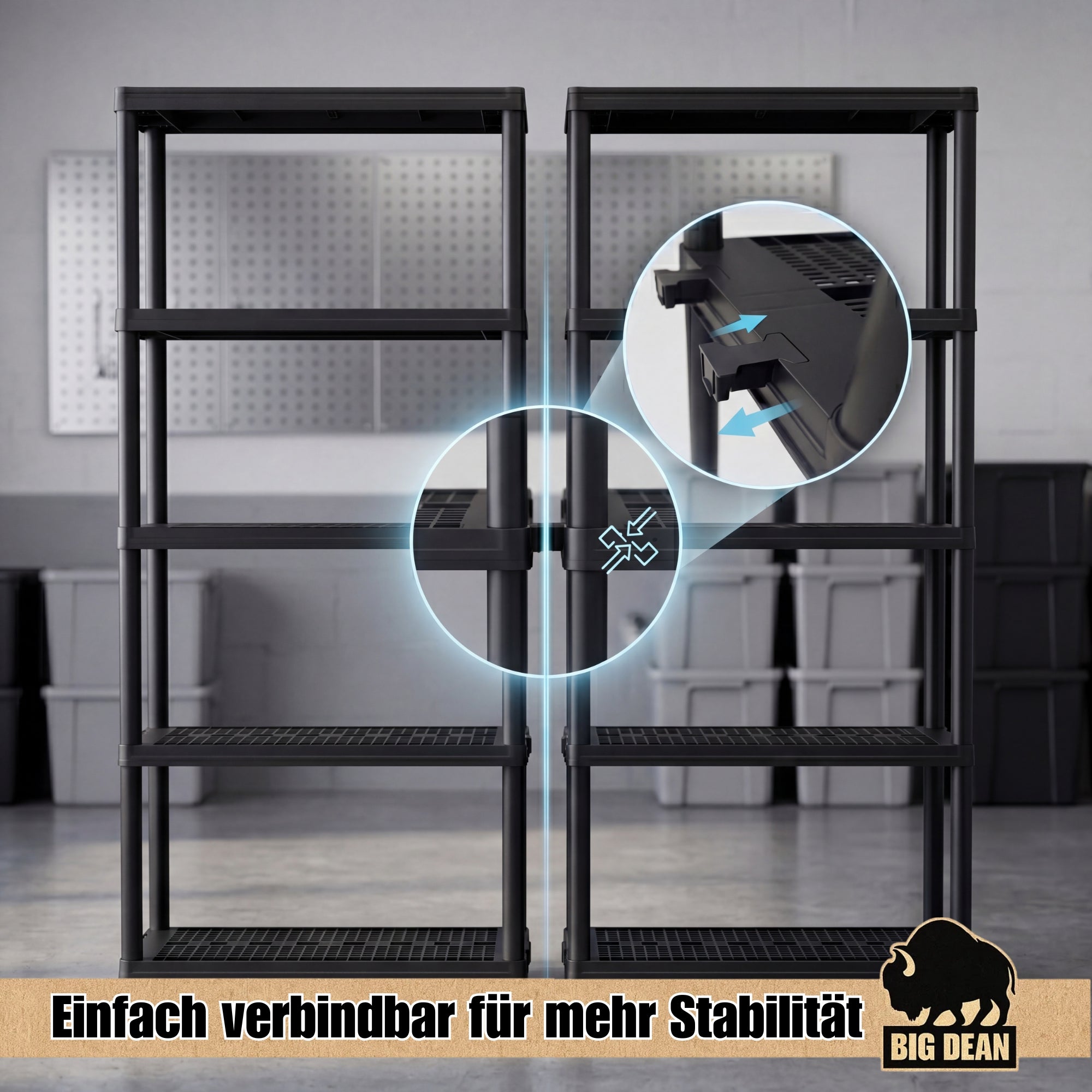 BigDean Schwerlastregal 172x71x35 cm 5 Böden 145 kg Keller