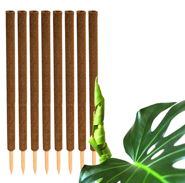 BigDean 8er Pflanzstäbe Kokos 110 cm Rankhilfe