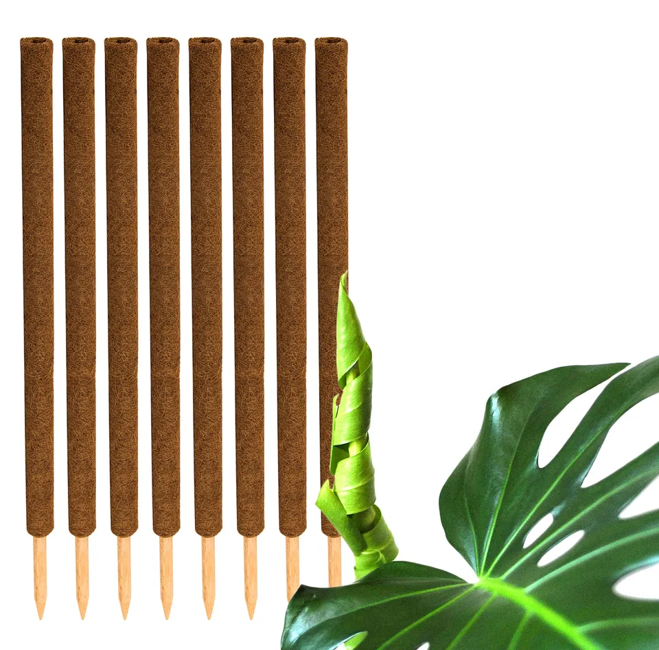 BigDean 8er Pflanzstäbe Kokos 110 cm Rankhilfe