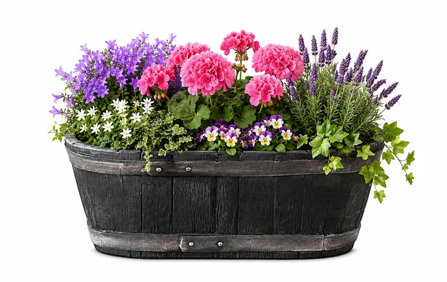 BigDean Weinfass Eichenfass oval Kunststoff 58cm Holzoptik