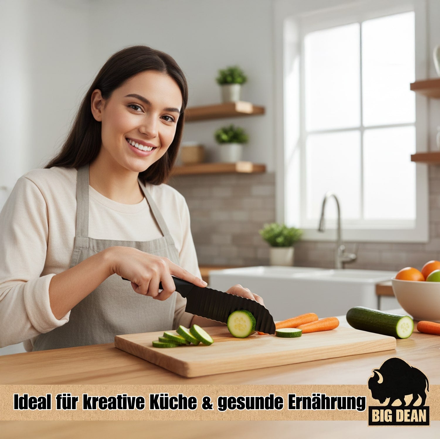 BigDean Küche Wellenschneider Edelstahl Pommes Gemüse 29cm