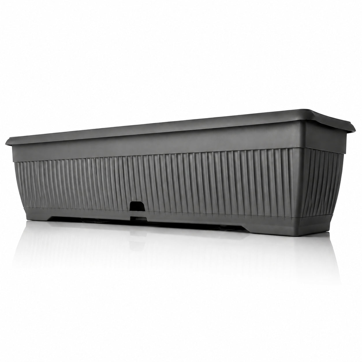 BigDean Blumenkästen 80cm 3er Set Anthrazit Wasserspeicher