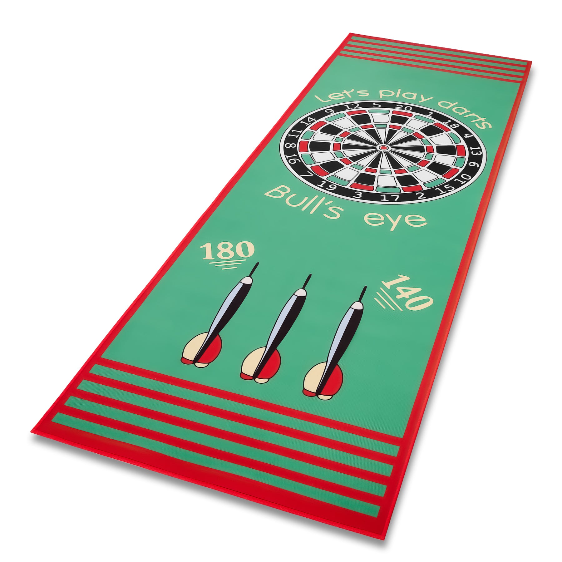 BigDean Bulls-Eye Dartteppich 80x235 cm rutschfest mit Abwurf