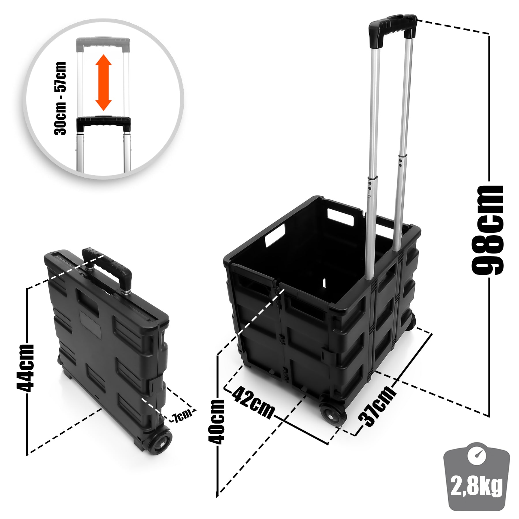 BigDean Haushalt & Alltag Einkaufstrolley klappbar 35 kg