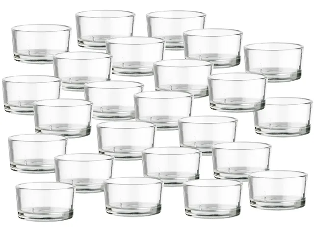 BigDean Haushalt & Alltag Teelichtgläser Glas 24er Set Made in Germany