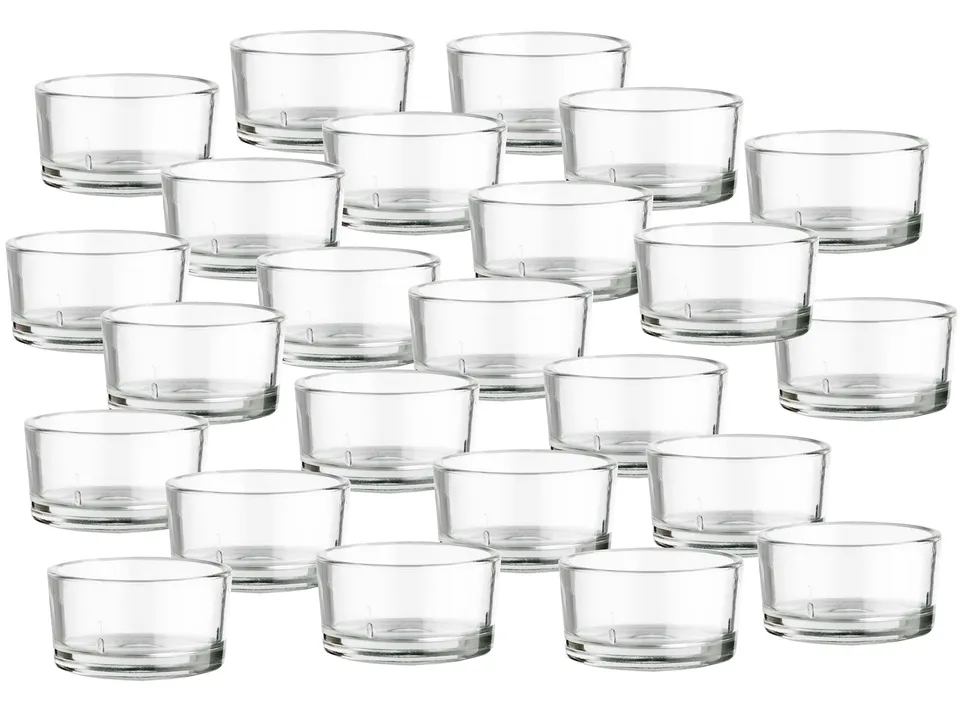BigDean Haushalt & Alltag Teelichtgläser Glas 24er Set Made in Germany