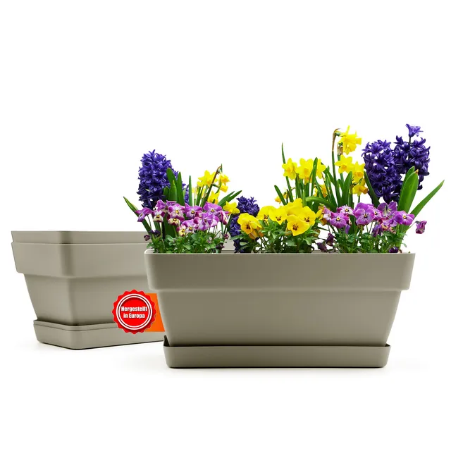 BigDean Garten Balkonkasten 40cm Mokka 3er Kunststoff