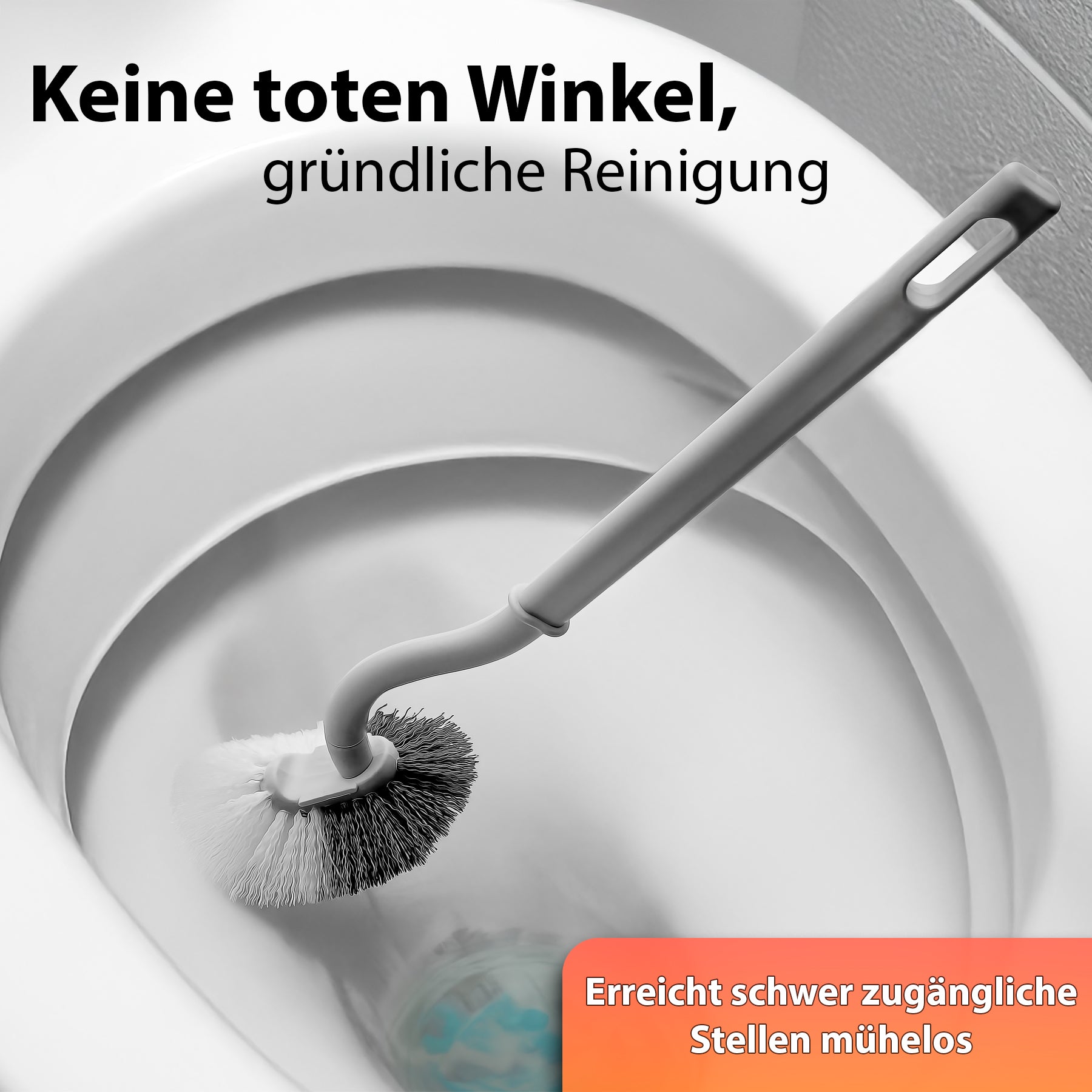 BigDean Bad Klobürste Randreiniger weiß 2 Stück mit Haken