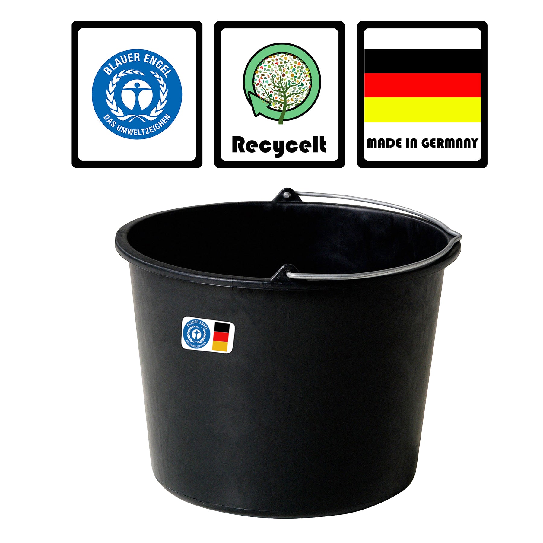 BigDean Haushalt & Alltag Baueimer 20l Eimer 5er schwarz mit Skala