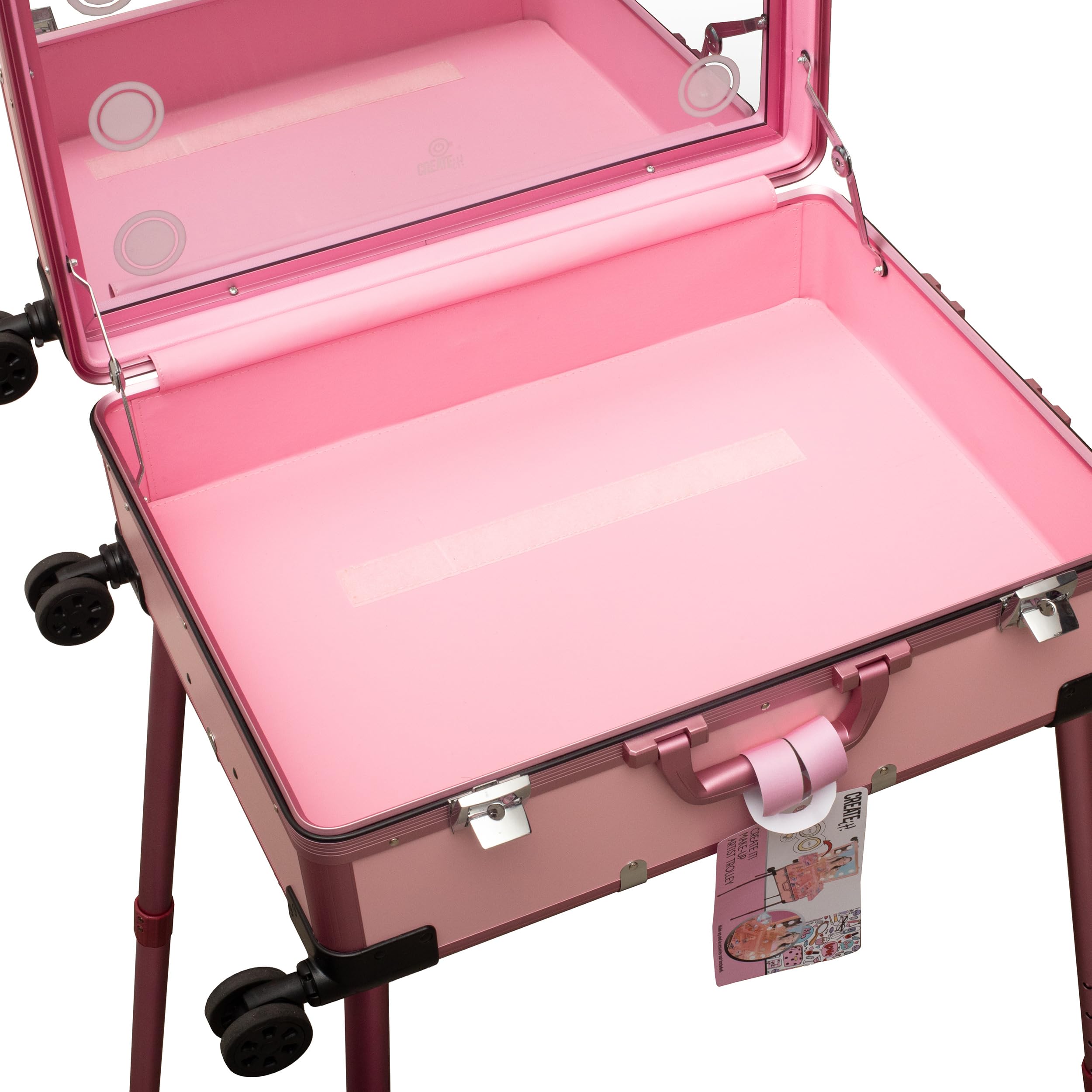 Create It Beauty Cases Schminkkoffer Trolley Rosa mit Spiegel