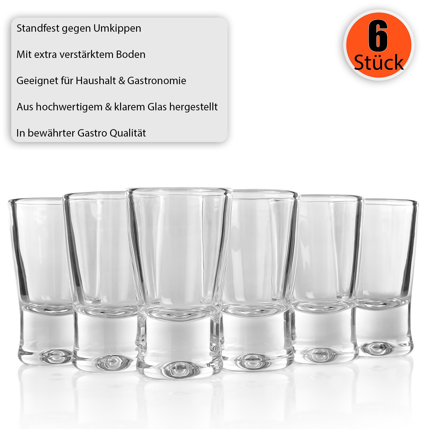 BigDean 6x Schnapsglas 2cl Shotglas Glas Geschenkbox spülmaschinenfest