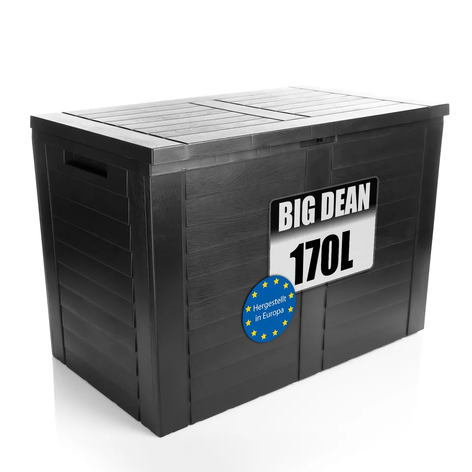 BigDean Aufbewahrungsbox Garten 170L Anthrazit wasserdicht