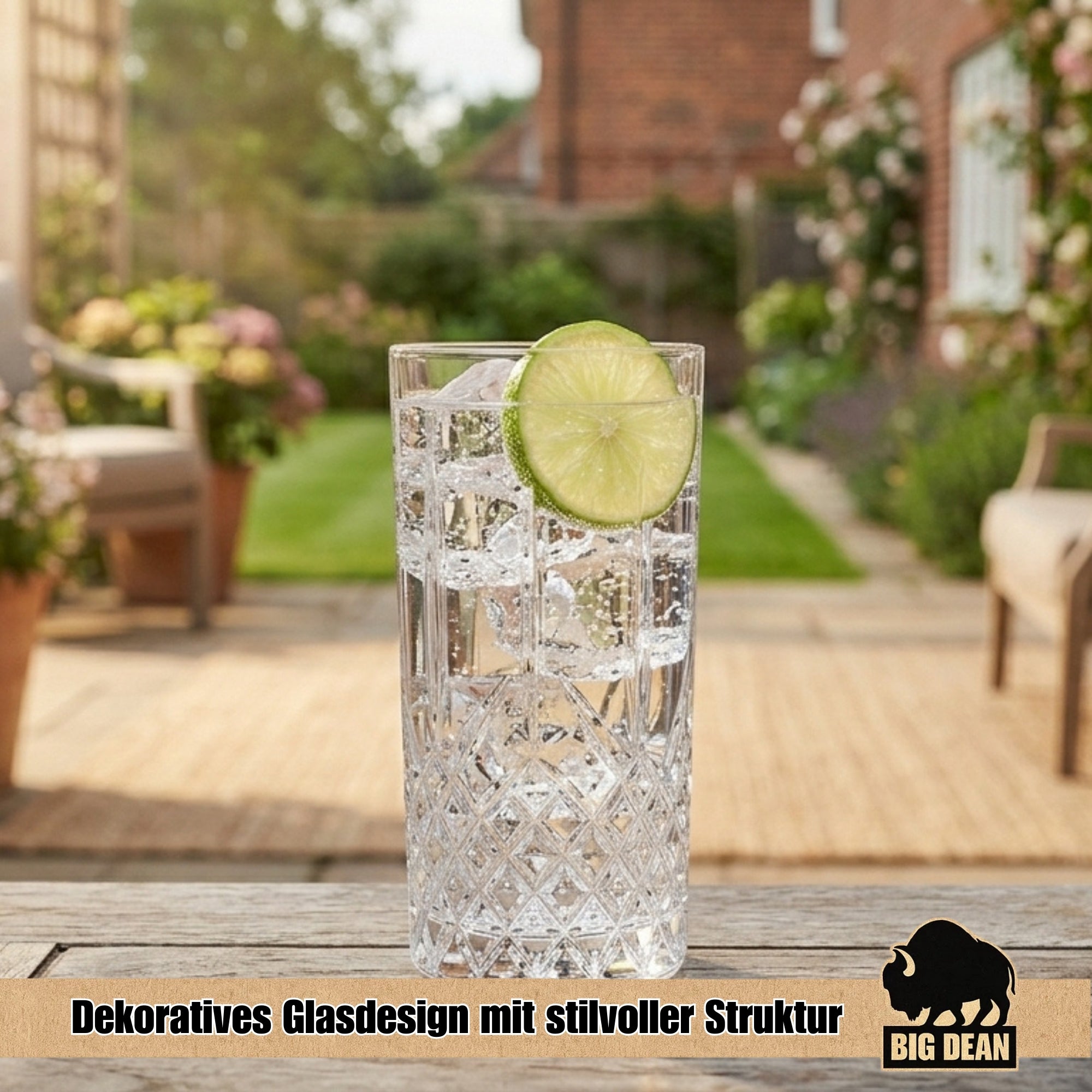 BigDean Wassergläser 6x375ml Transparent Kristall