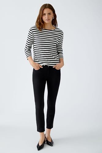 Oui SOLEILA Damen T-Shirt Gr.42 gestreift Baumwolle Black