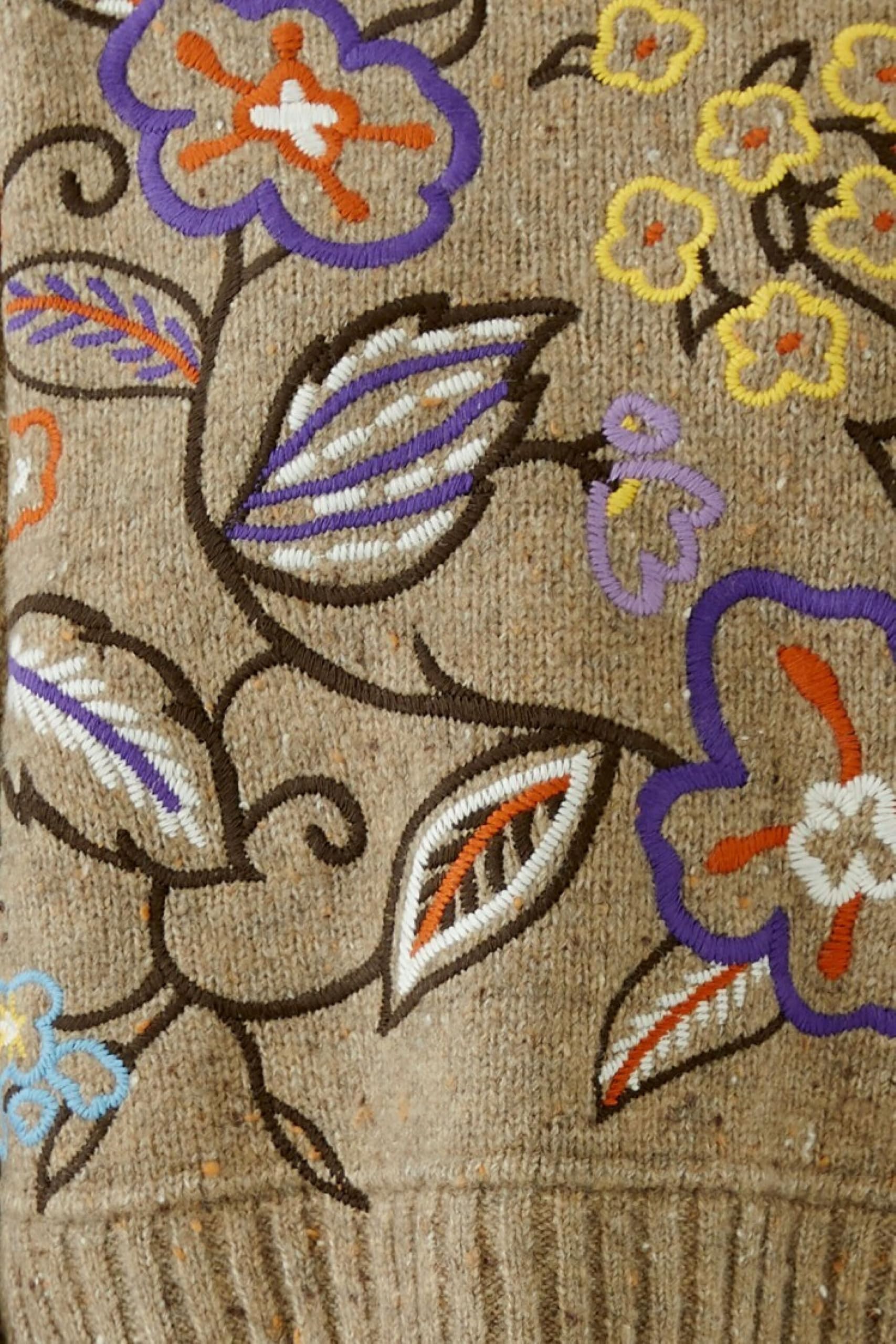 OUI Pullover Floral Boxy Blumenstick Gr.38