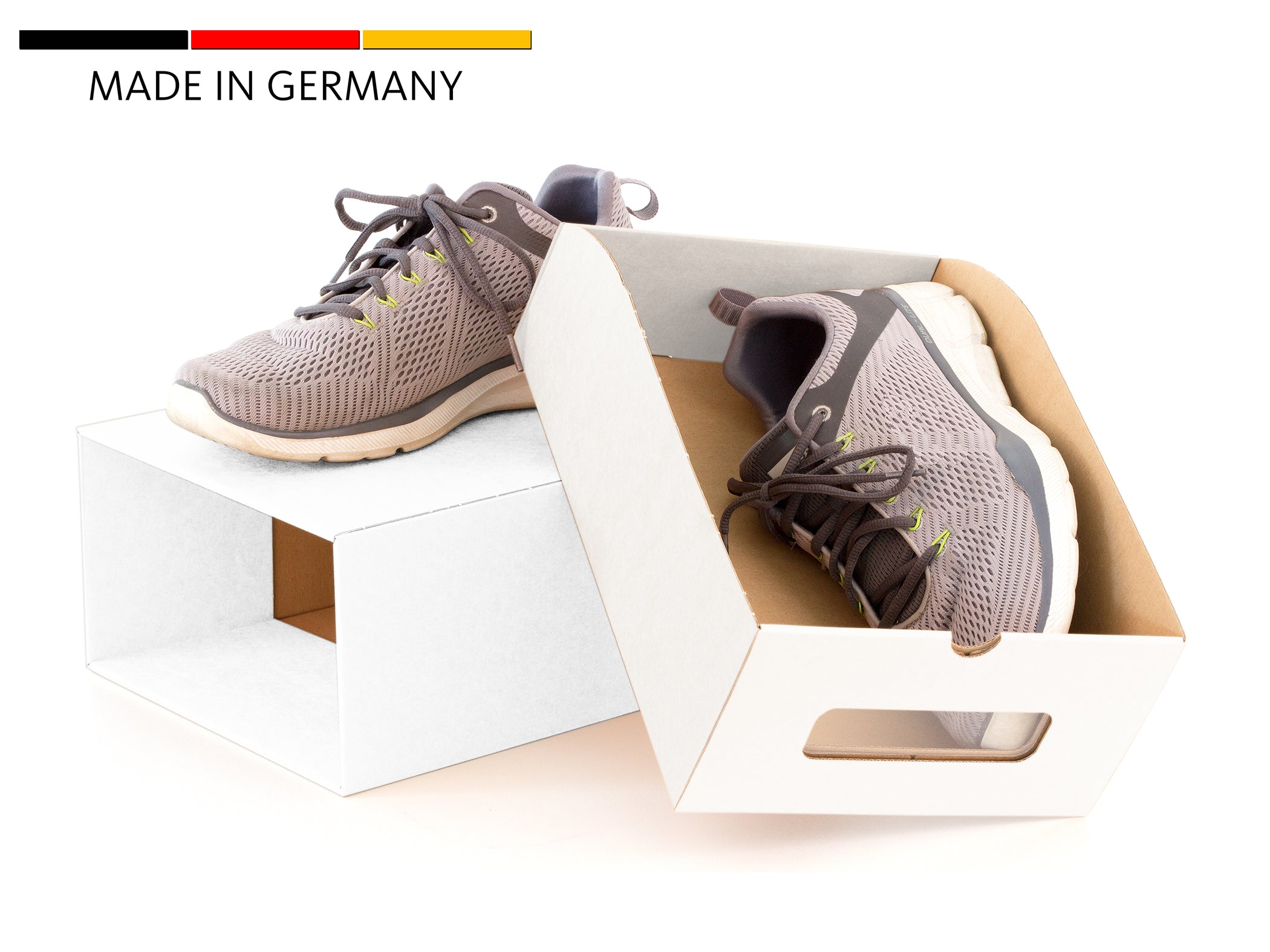 BigDean Haushalt Schuhbox Weiß Sichtfenster 30er-Set stapelbar