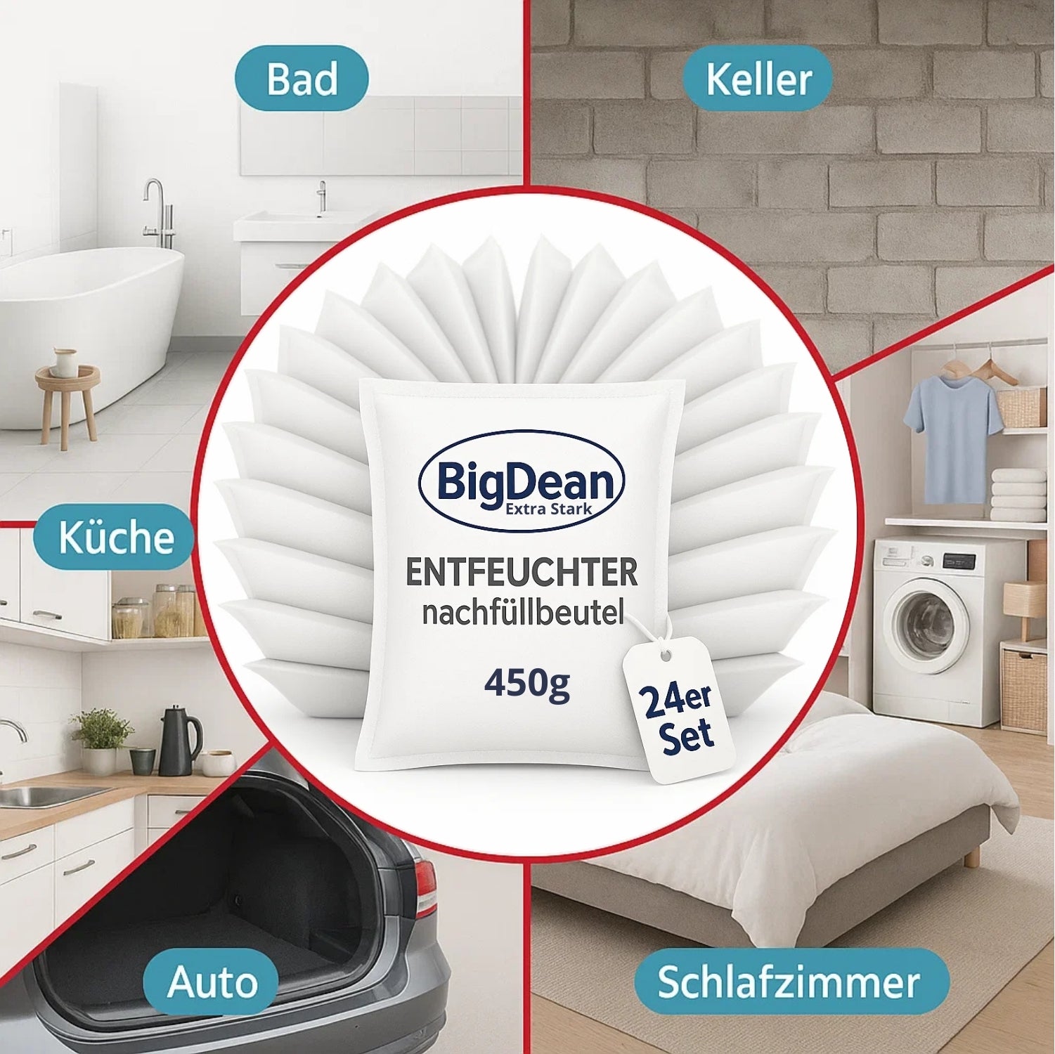 BigDean Luftentfeuchter Granulat 450g 24er Nachfüllpack