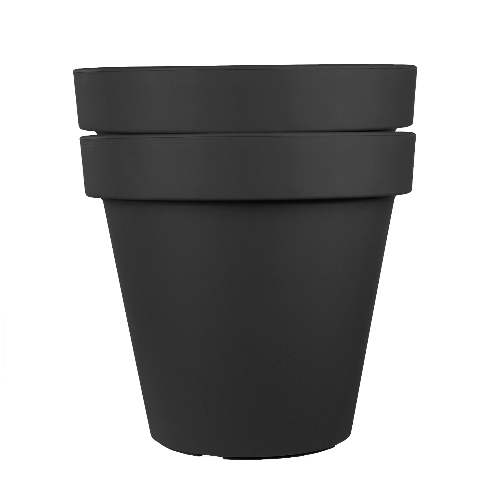 BigDean Blumentopf 2er-Set XL Ø50cm Anthrazit Kunststoff