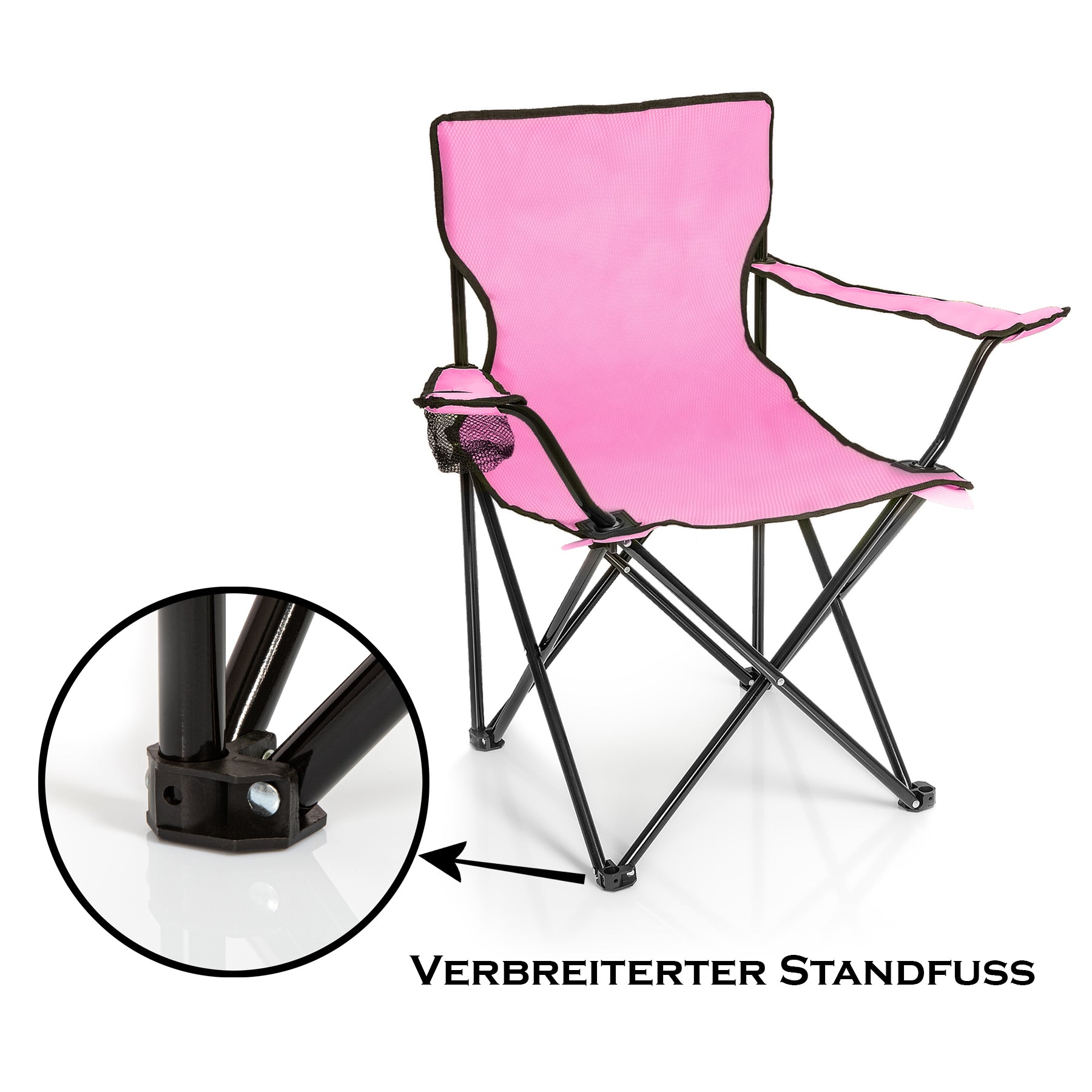 BigDean Faltstuhl pink Campingstuhl Getränkehalter 120 kg