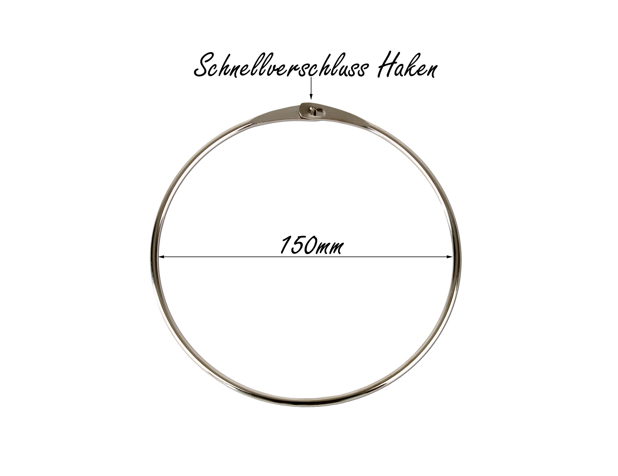 BigDean Warenring Schlüsselring 150 mm 2er Set silber