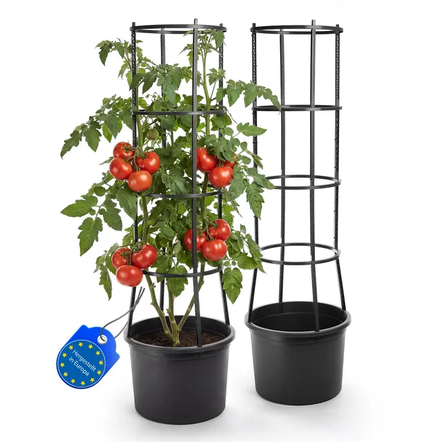 Tomatentopf XL Rankhilfe Wasserspeicher 2 Stück Selbstbewässerung