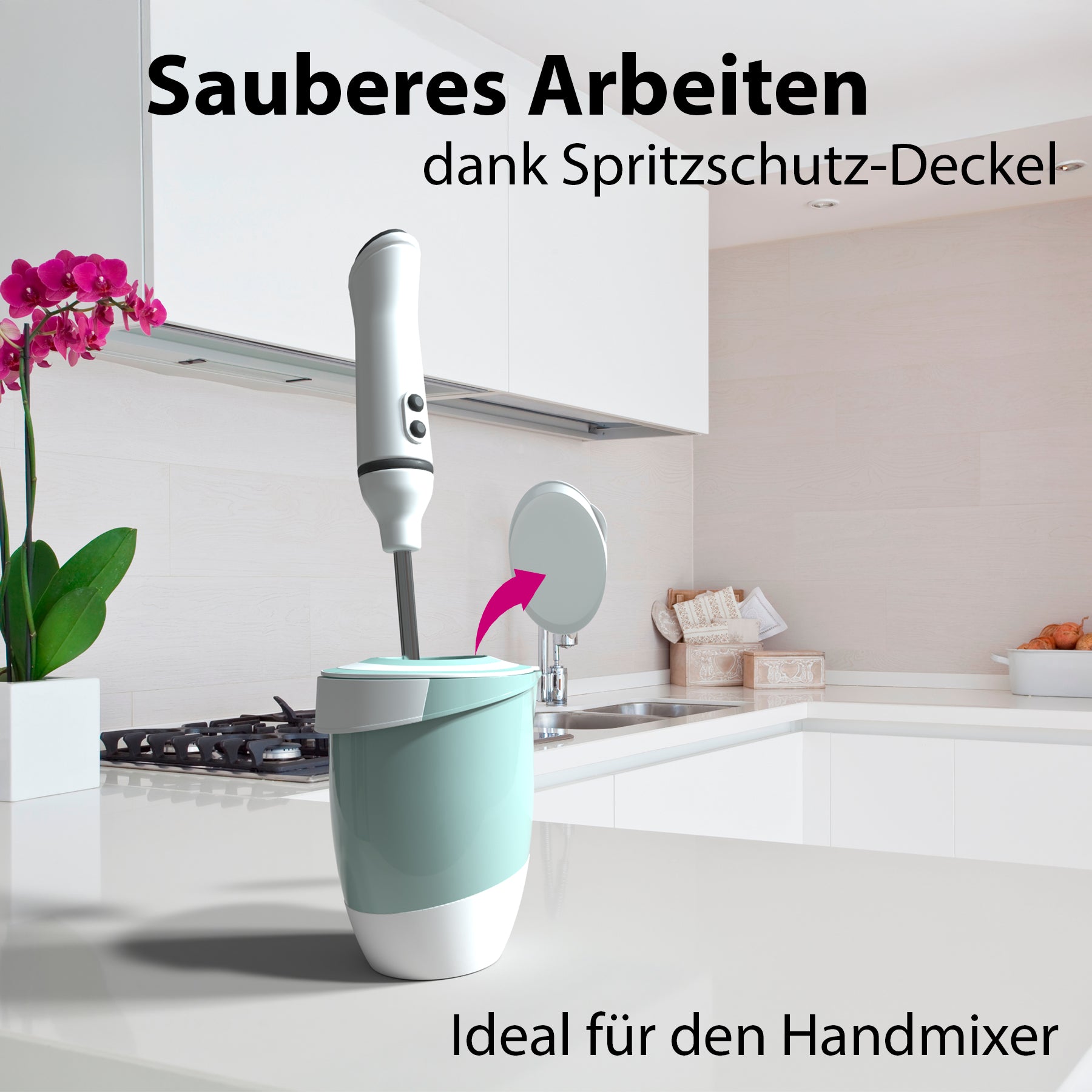 BigDean Rührschüssel Quirltopf 3er Set mit Spritzschutz