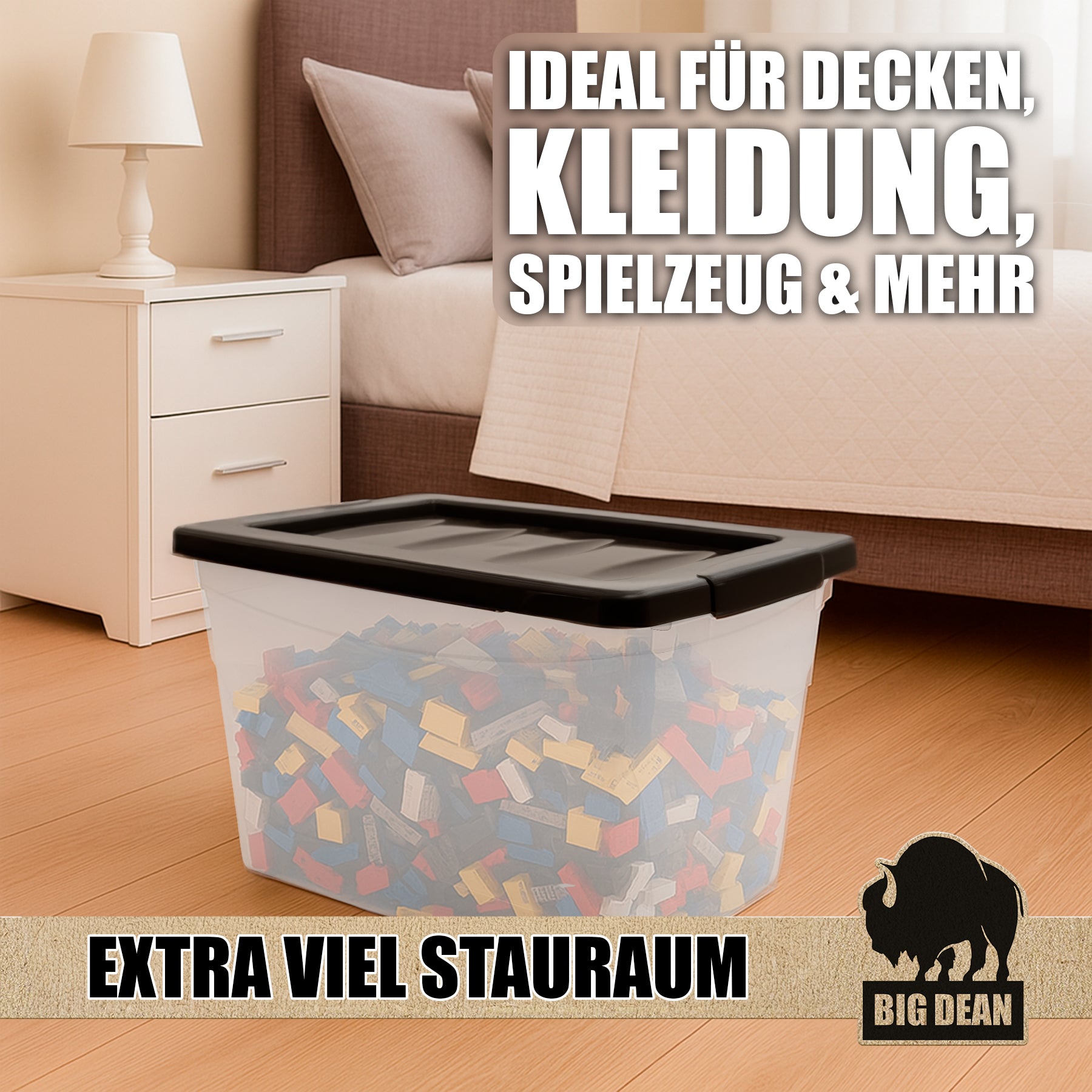 BigDean Budget Line Aufbewahrungsbox 16 L mit Deckel