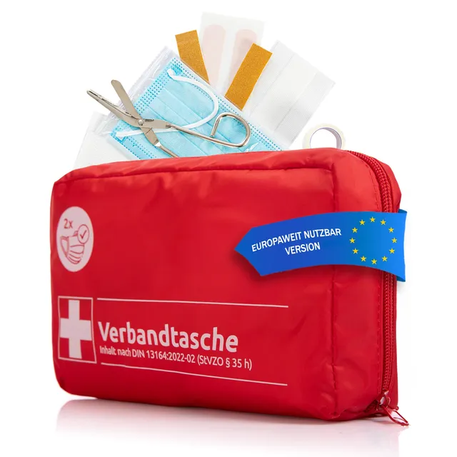 BigDean Verbandstasche Erste Hilfe Set rot DIN 13164:2022