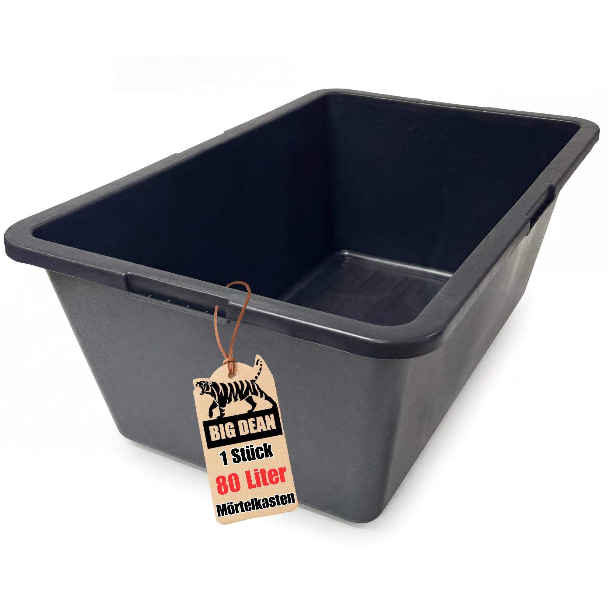 BigDean Werkzeug Mörtelwanne 80 Liter 78x47x30 Eckig Schwarz
