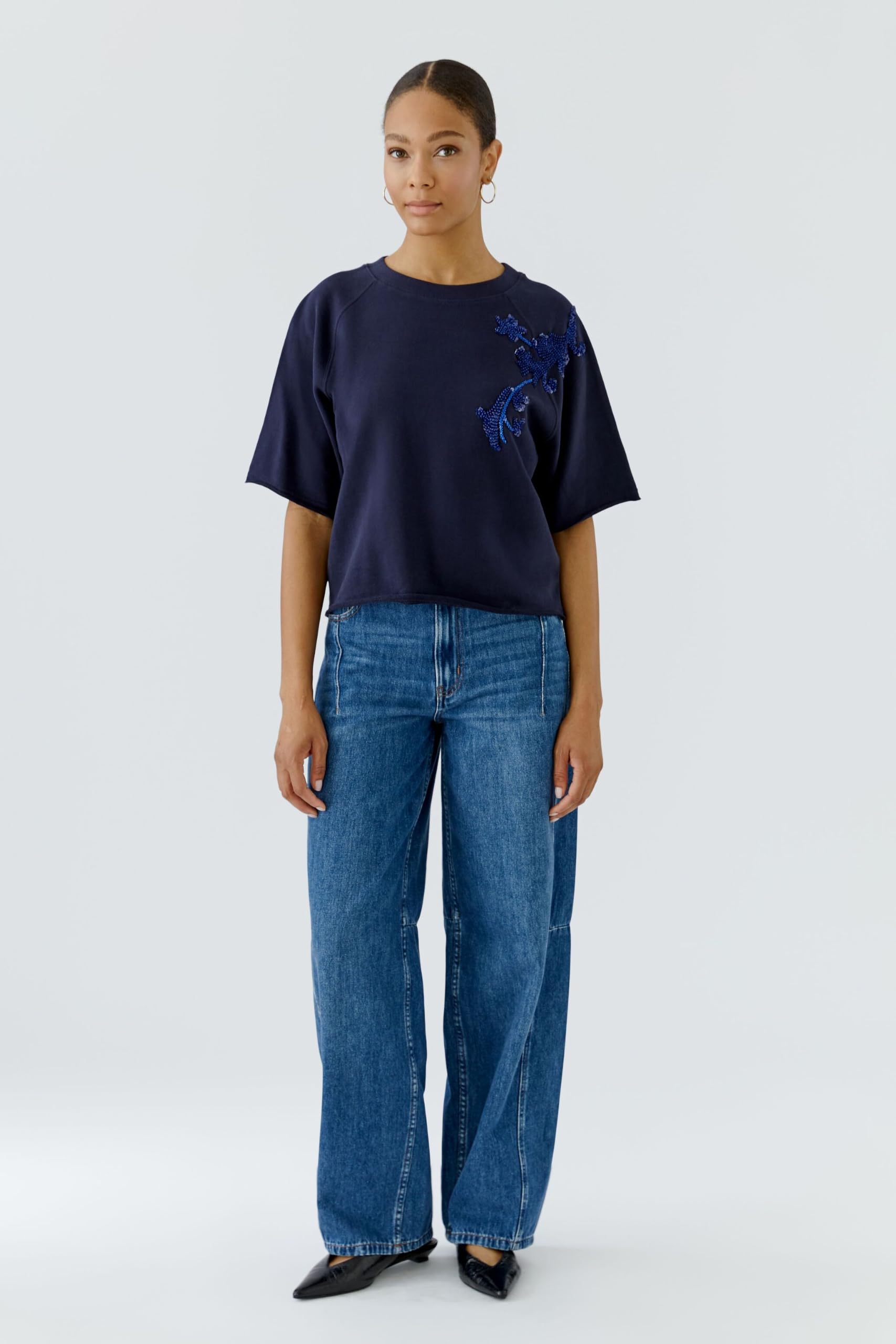 Oui Pullover & Cardigans Sweatshirt Größe 34 Pailletten