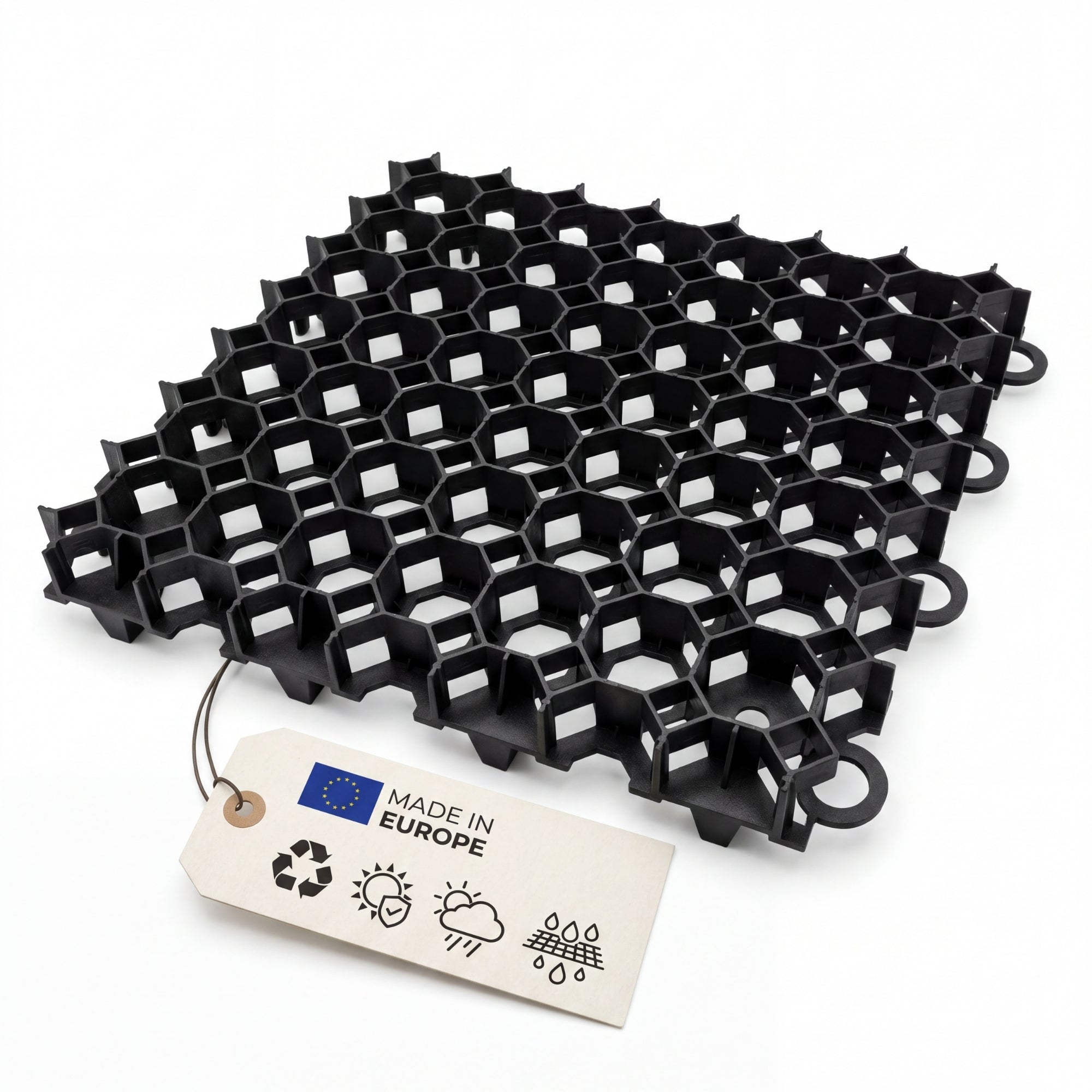 BigDean Rasengitter 50x50x4 schwarz befahrbar 4 Stück