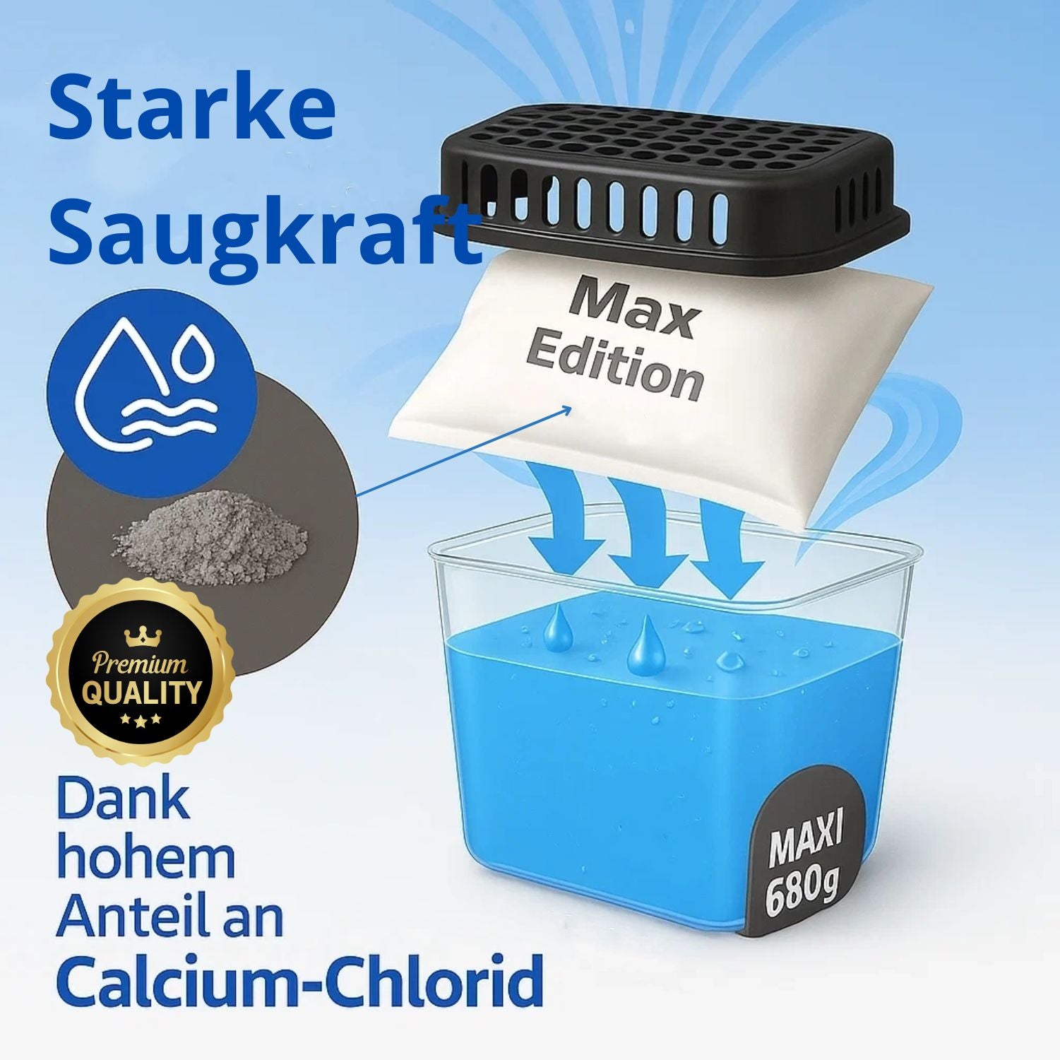 BigDean Luftentfeuchter Nachfüllpack 8x680 g Granulat